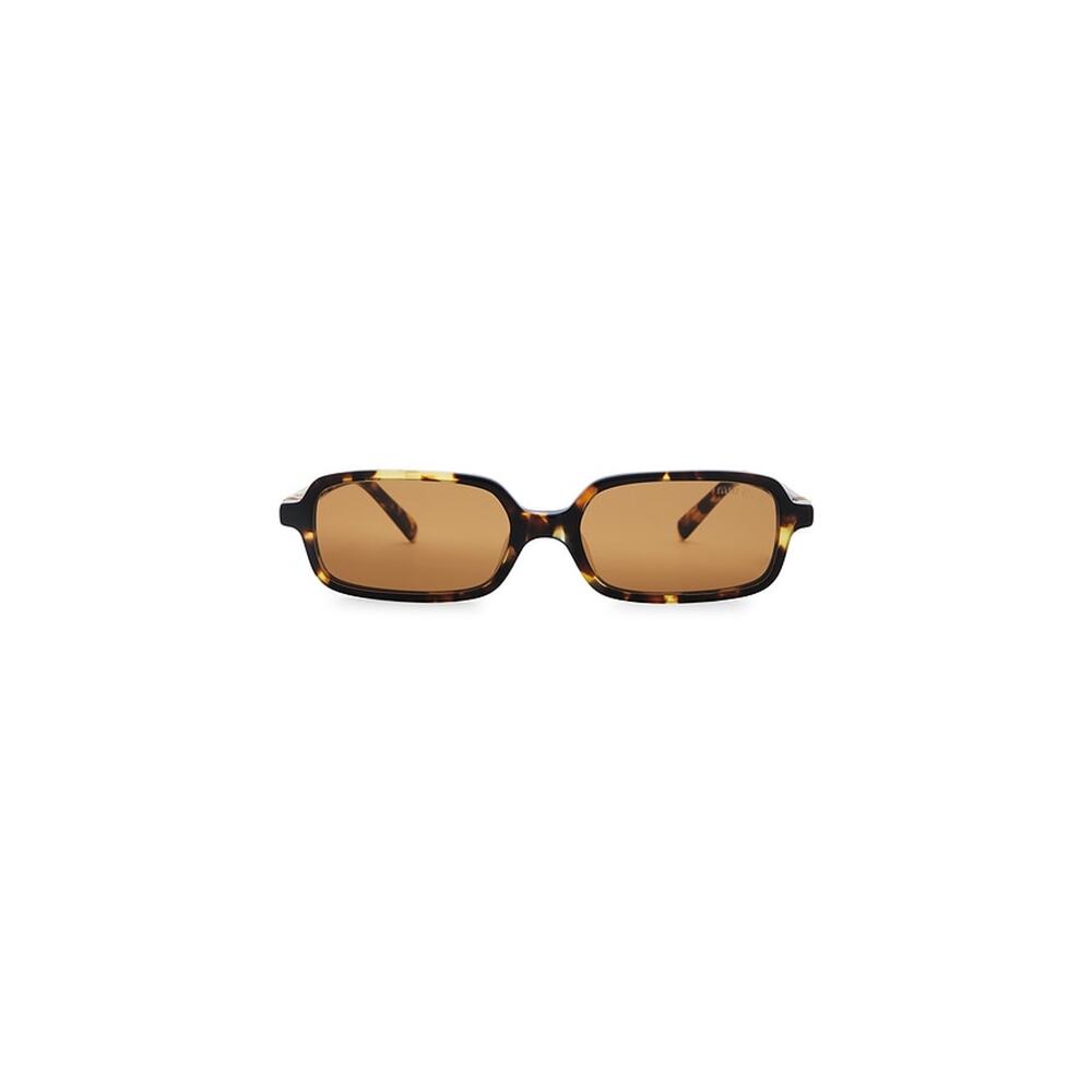 Miu Miu Rectangle Brown Tortoiseshell Sunglasses - image 1